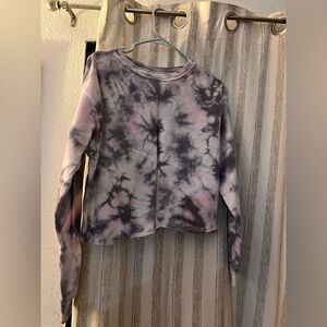 Colsie Pink and Black Tie-Dye Sweatshirt